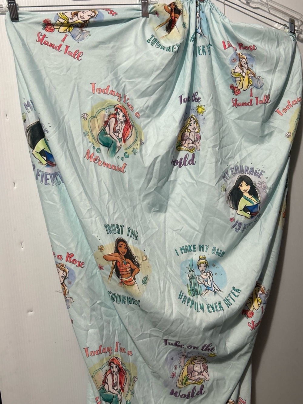 Disney Girls' Light Blue Princess Printed Sheet Panel